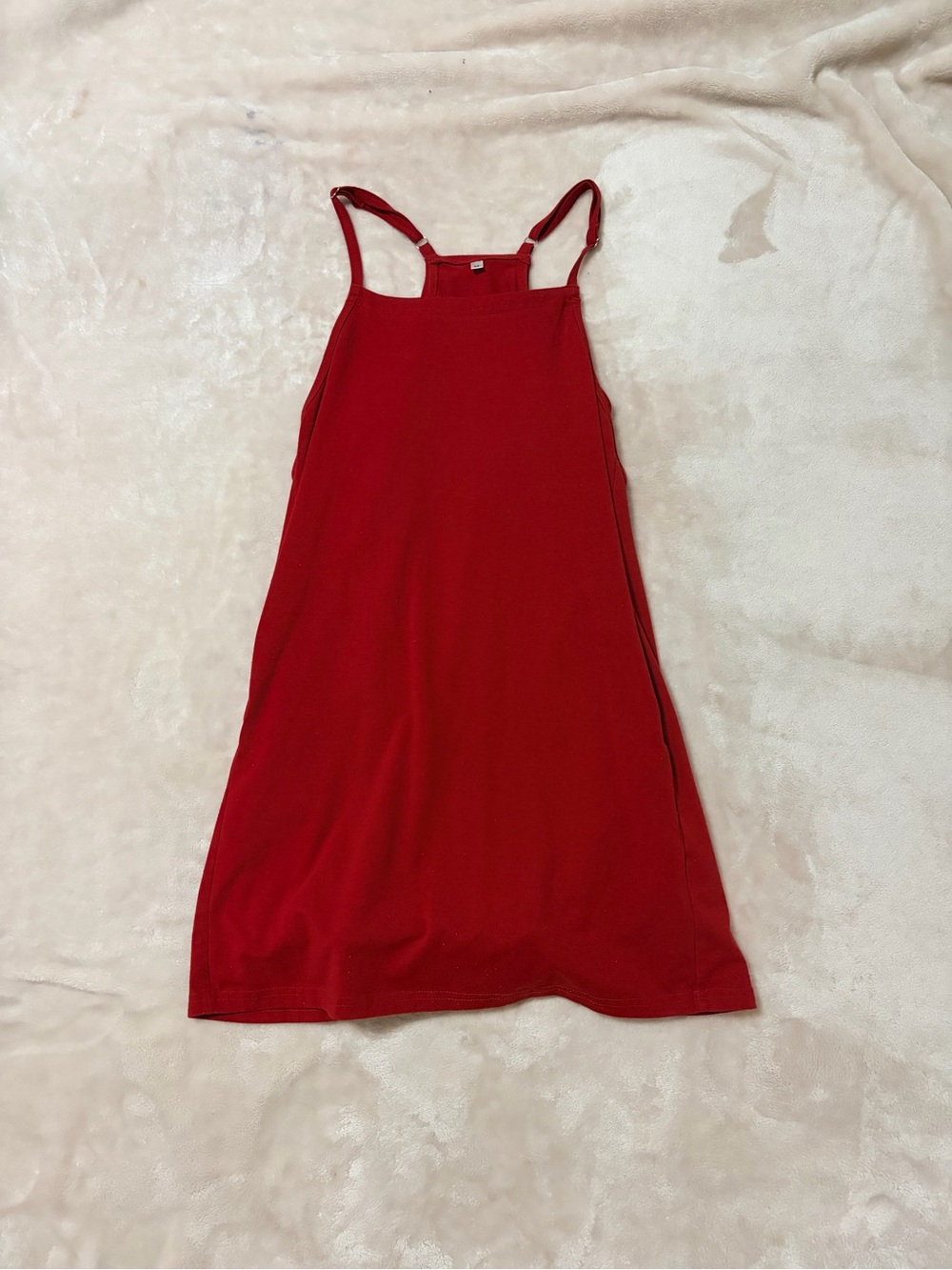 Amazon Red Midi Tank Dress with Adjustable Straps